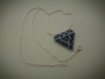 Collier diamant noir - pendentif perles tissées