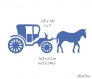 Motif broderie machine silhouette carrosse cheval vintage  - téléchargement instantané -  130x180