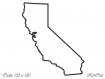 Motif de broderie machine carte californie appliqué - téléchargement instantané -