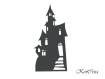 Motif broderie machine silhouette château halloween  - téléchargement instantané - tailles 130x180