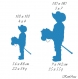 Motif broderie machine silhouette enfant cowboy vintage  - téléchargement instantané - 2 tailles 100x100 et 130x180