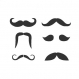 Six moustaches en trois tailles chacun  - motif broderie machine téléchargement instantanée