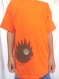 T-shirt enfant 9/11 ans, orange, 100% coton, avec un poisson pirate funky. idée cadeau.