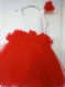 Tricot robe tutu jupon tulle rouge noel anniversaire 4 ans