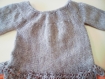 Tricot robe grise manches 3/4 automne hiver tutu tulle orange bébé fille 6 mois