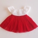 Robe bébé noël robe crochet tulle rouge et blanche