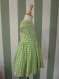 Robe fille vichy verte 3 ans vintage année 1961/dress girl vichy green 3 years vintage 1961
