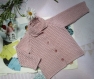 Manteau tricot, pull pour 12 mois, layette vintage année 1960/knit coat, sweater for 12 months layette vintage 1960's