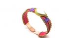 Bracelet rose dentelle de perles et cabochon opale 