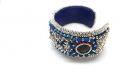 Bracelet manchette turquoise et perles de verre 