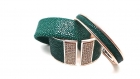 Bracelet cuir de galuchat vert et strass