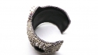 Bracelet large manchette noire onyx et perles de verre