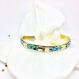 Bracelet jonc turquoise miyuki et gold 