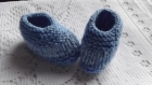 Chaussons bleus pour bébé, naissance.
