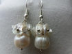 Boucles d'oreille perles de keshi / perles d'eau douce