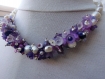 Collier perles naturelles / keshi camaïeu violet parme
