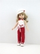 Vêtements compatibles aux poupée chéries, paola reina, little darling 30 à 33 cm: rouge et blanc 
