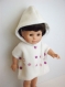 Vêtement poupée compatible aux poupées modes et travaux, paola reina soy tu, 40 à 45 cm: cape polaire blanche