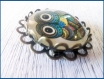 Broche cabochon verre hibou