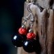 Colorful earrings made of real stones, fashion handmade with a vintage ethnic style. handcraft pendant chinese tradition boho