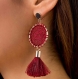 Soft pink tassel fringe earrings,black tassel earrings, stocking stuffer,gift for her earrings, wedding earrings, boho earrings,drop earring