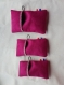 Simple et doux pochettes pour ranger les clés ou cartes de crédit sans métal ou plastique, en suédine - coloris rose (pack de 3 p/m/g)