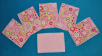 Lot de 12 lingettes lavables rectangle 10,5 x 15 cm   motif fleurs fond rose