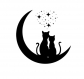 Flex 20cm chats lune romantique