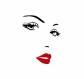 Flex 20cm visage femme lèvres rouges