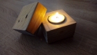 Bougeoir cube en bois de palette, cube surprise, bougeoir de table