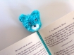 Marque-pages pompon animaux - ours bleu