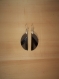 Boucles d'oreille en céramique émaillées noir/gris