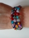 Bracelet mémoire de forme perles de verre multicolores