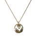 Collier confidence - chaîne fine bronze, pendentif en agate blanche