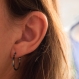 Fines petites créoles en titane pur et hématites bleues et vertes, boucles d'oreilles hypoallergéniques pour oreilles sensibles, sans nickel