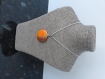 Collier fantaisie pendentif pâte polymère orange + chaine