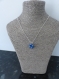 Collier fantaisie pendentif petites perles bleues et chaine