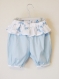Pantalon confort bébé bleu et blanc en coton