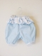 Pantalon confort bébé bleu et blanc en coton