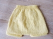 Petit short bloomer bébé 6 mois en laine jaune