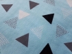 Bandanas, bavoir bandana, dessin géométrique, bleu turquoise gris