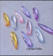 20 perles breloque gouttes acryliques à facettes plates multicolores 8x38mm trou 1,5mm
