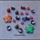 50 perles variées fimo multicolores 6-23mm trou 1mm