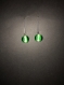 Boucles d’oreille avec perle feuille d’argent verte