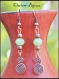 Boucles d'oreilles spirale cuivre et perles verre à facettes vert 8x54mm, boucles d'oreilles verre, boucles d'oreilles breloque spirale