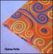 Tissu coton motif spirale en couleur orange 60x50cm coton 100%