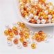 50 perlas cristal nacaradas naranja multicolor 6mm agujero 1mm
