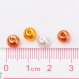 50 perlas cristal nacaradas naranja multicolor 6mm agujero 1mm