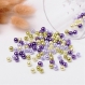 50 perlas cristal nacaradas violeta dorado 6mm agujero 1mm