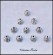 10 calottes coupelles motif bali métal argenté 8mm trou 1,5mm, 10 calottes coupelles style bali en métal argenté